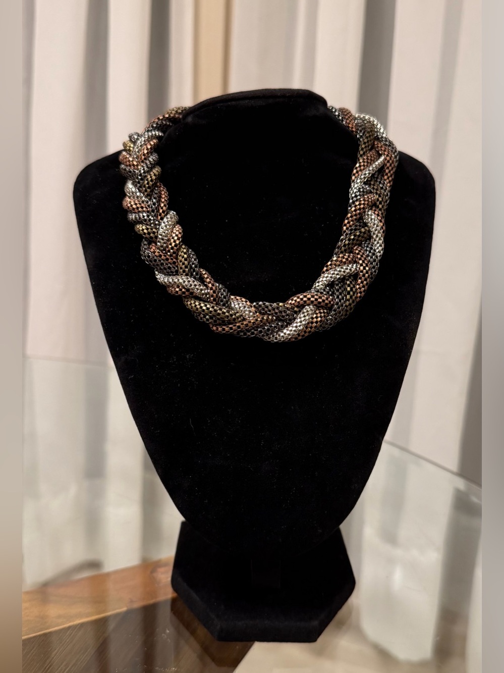 Mixed Metal Statement Necklace - Silver, Copper, Brass, & Gun Metal